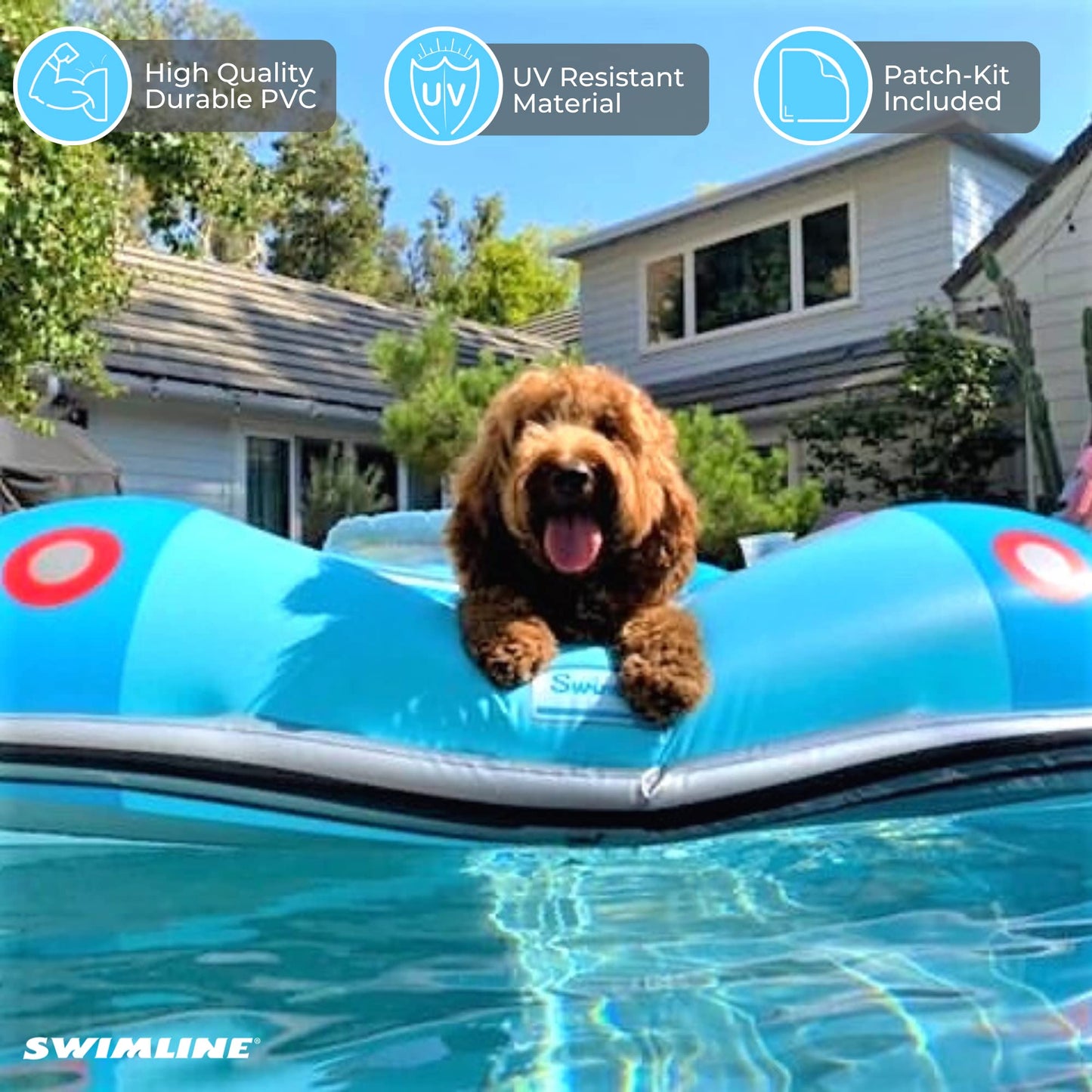Swimline Classic Convertible Pool Float Lounger – 3-Passenger, Blue