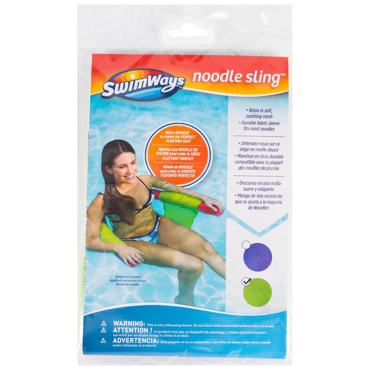 SwimWays Mesh Floating Pool Chair Noodle Slings (4 Pack) – No Inflation Needed