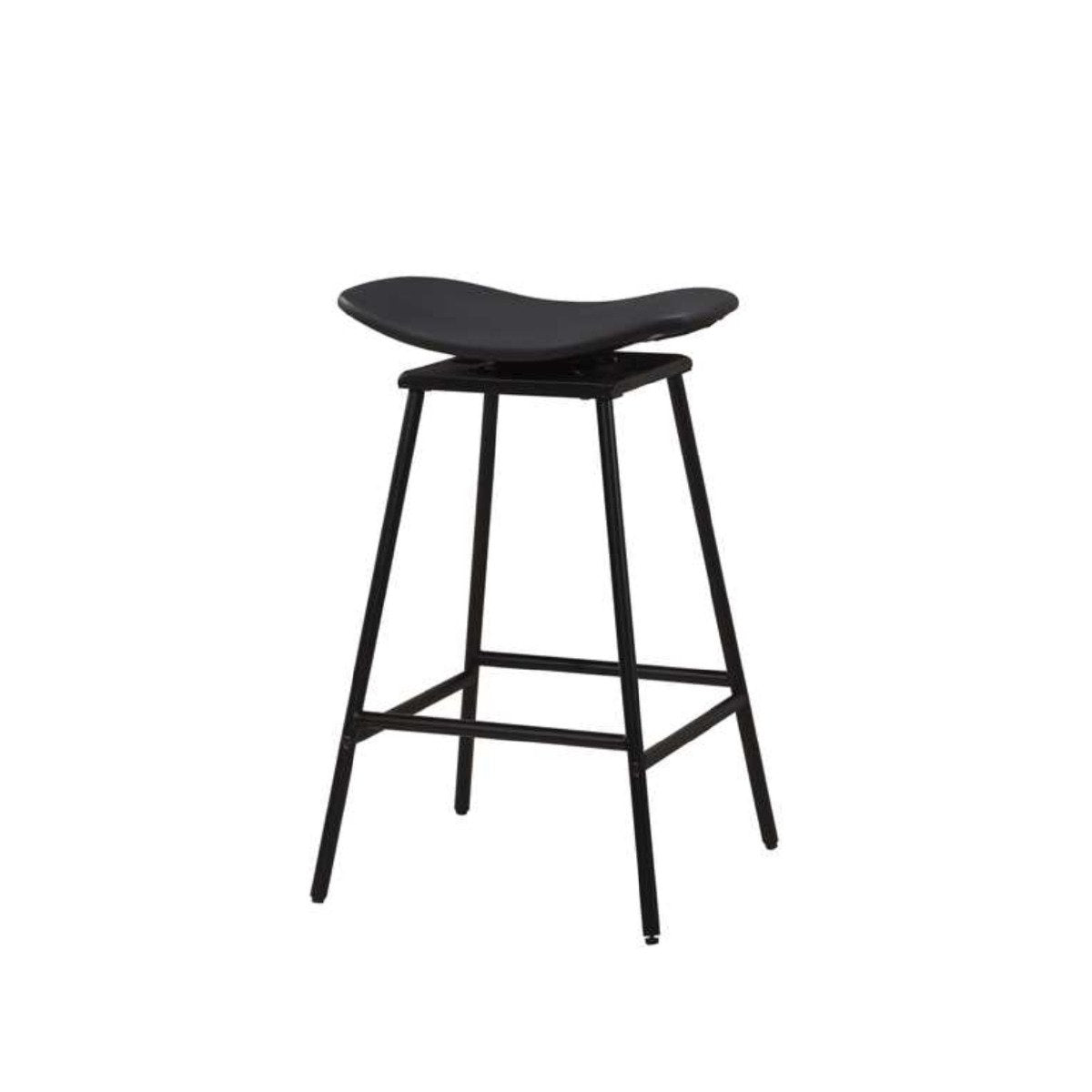 Swivel Barstools Set of 2 with Padded Saddle Seat and Footrest-Brown