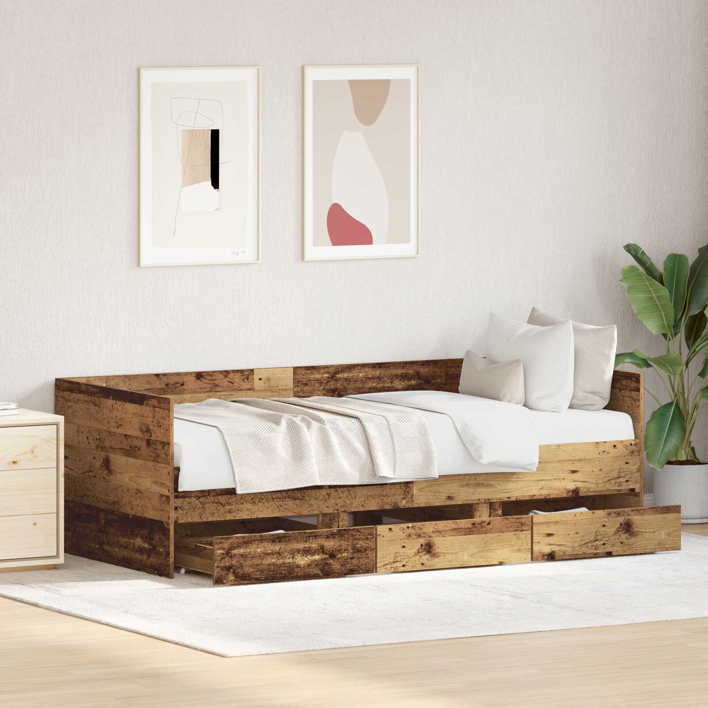 Daybed Old Wood Engineered Wood 90 x 190 cm Sturdy Daybed
