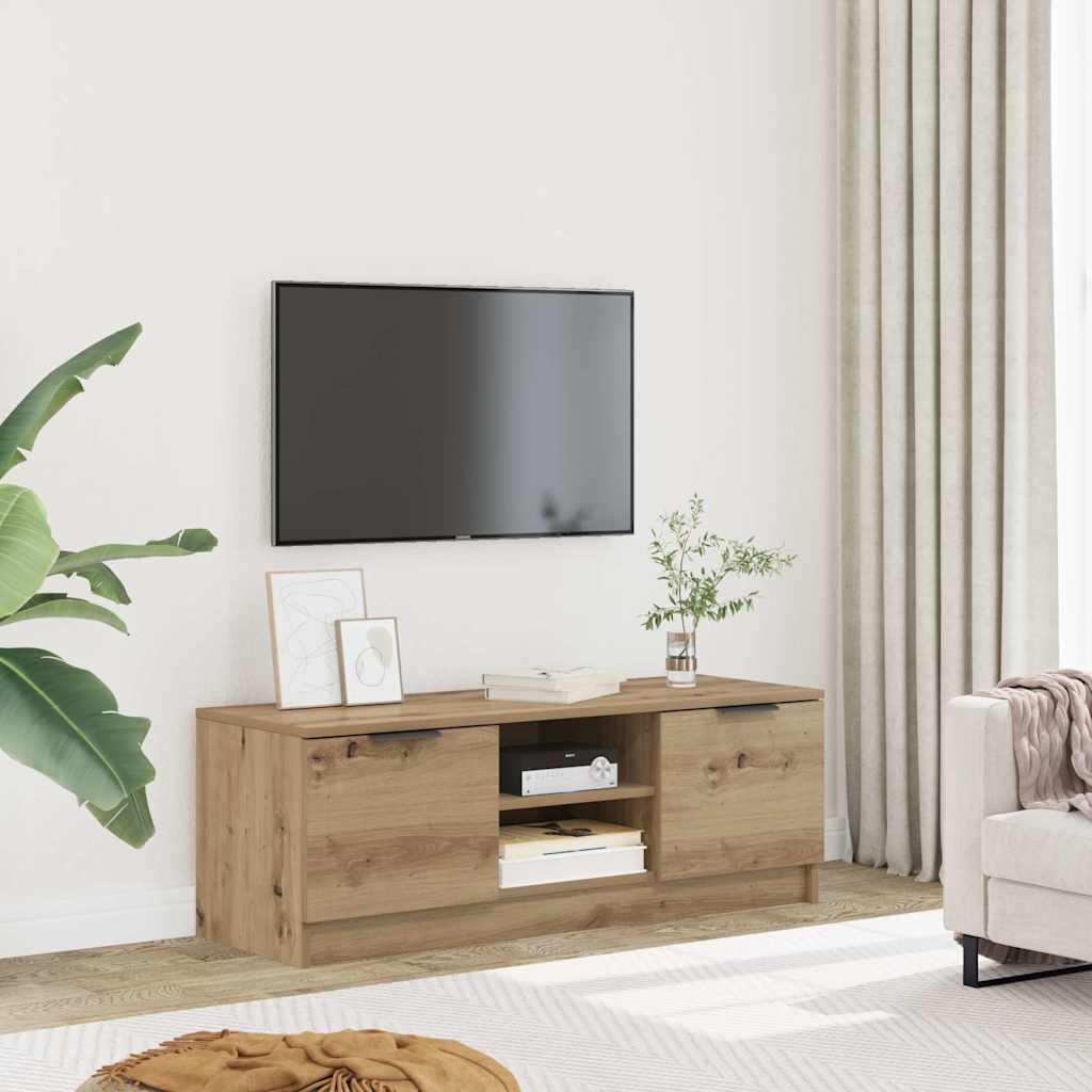 Modern Wooden 40 Inch TV Tele Stand Unit Cabinet With With 2 Doors & Open Shelves