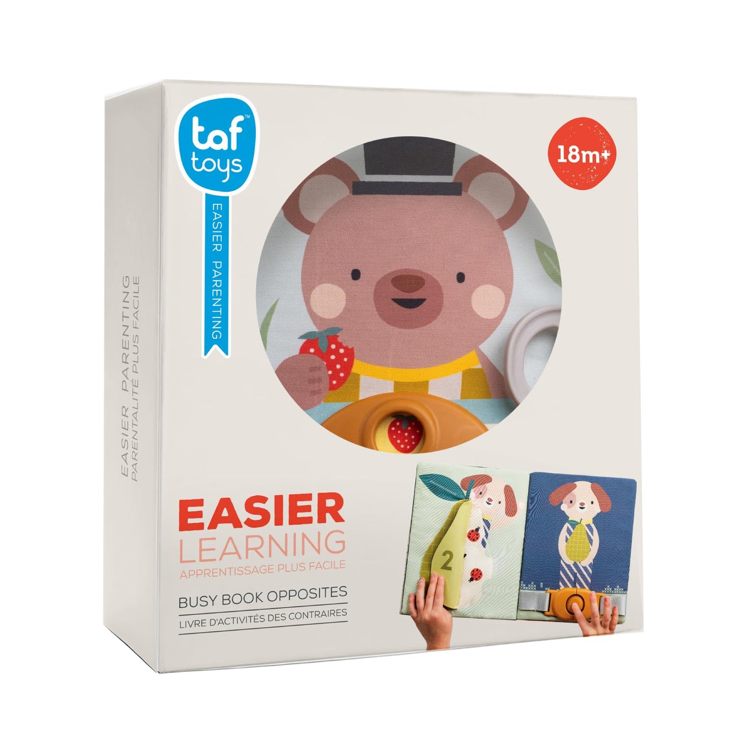 Taf Toys Busy Book for Toddlers 1-3 | Montessori Quiet Activity Book with 15 Activities – Opposites Concepts