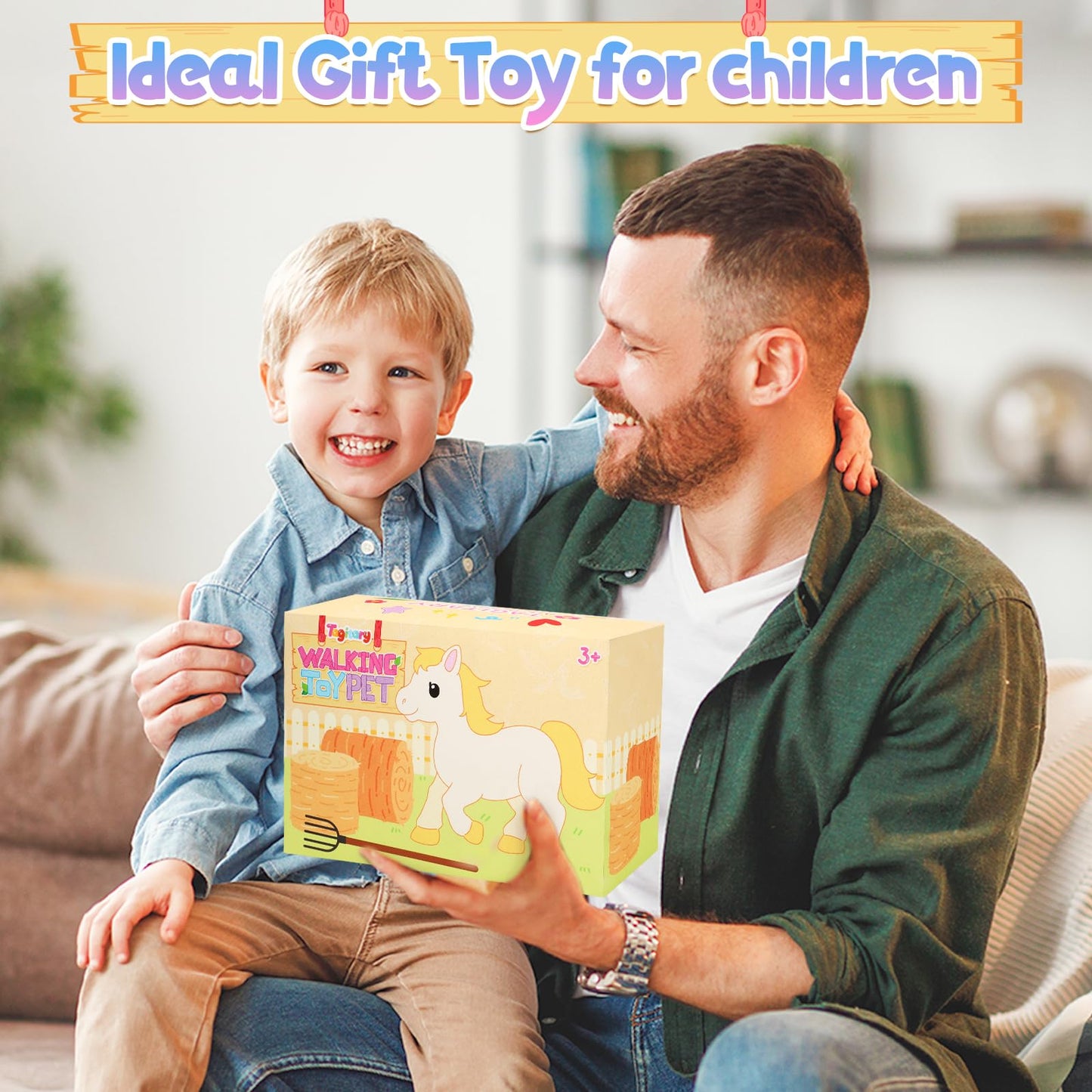 Tagitary Plush Horse Toy — Interactive Walking, Sounds & Leash Play for Kids
