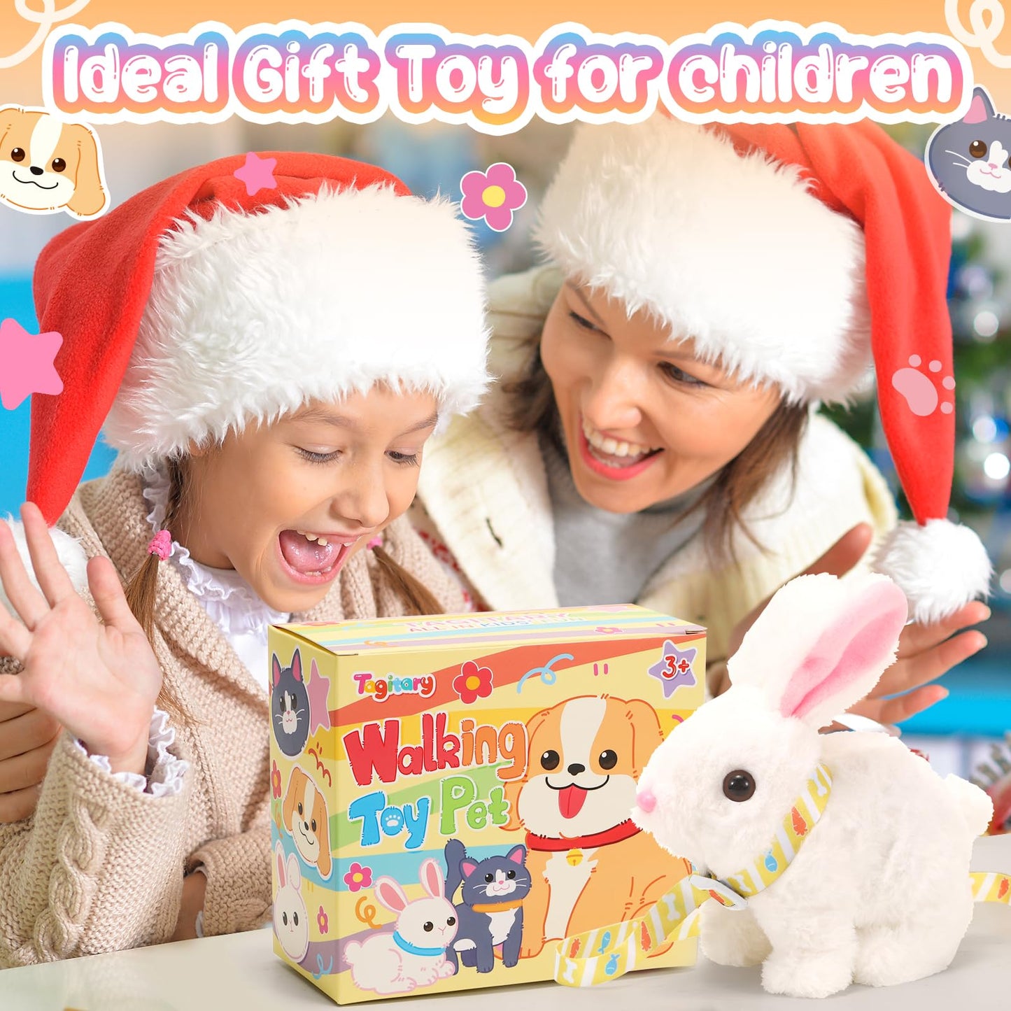 Tagitary Plush Rabbit Toy with Sounds – Interactive Ears & Mouth for Kids