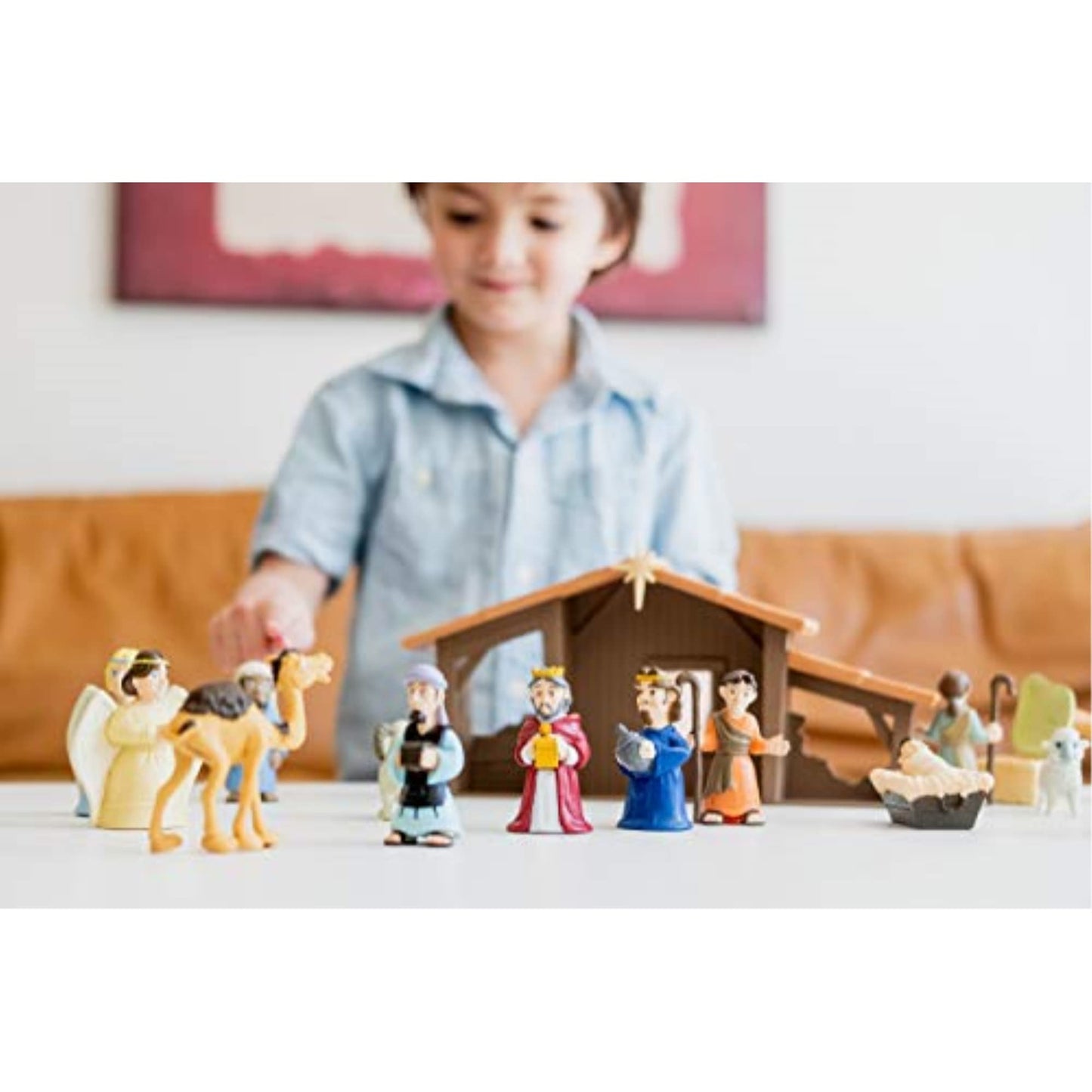 Tales of Glory BibleToys Nativity Set 18 Piece Christmas Playset with Mini Storybook