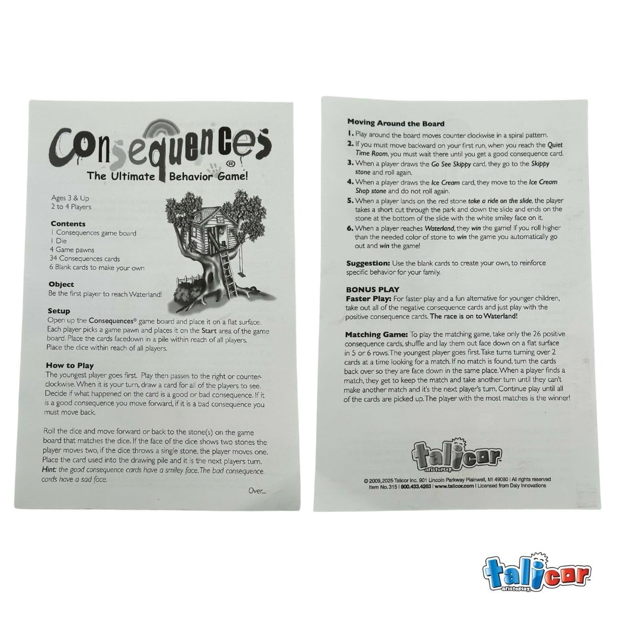 TaliCor Consequences: Fun Kids’ Game for Decision Making & Family Play