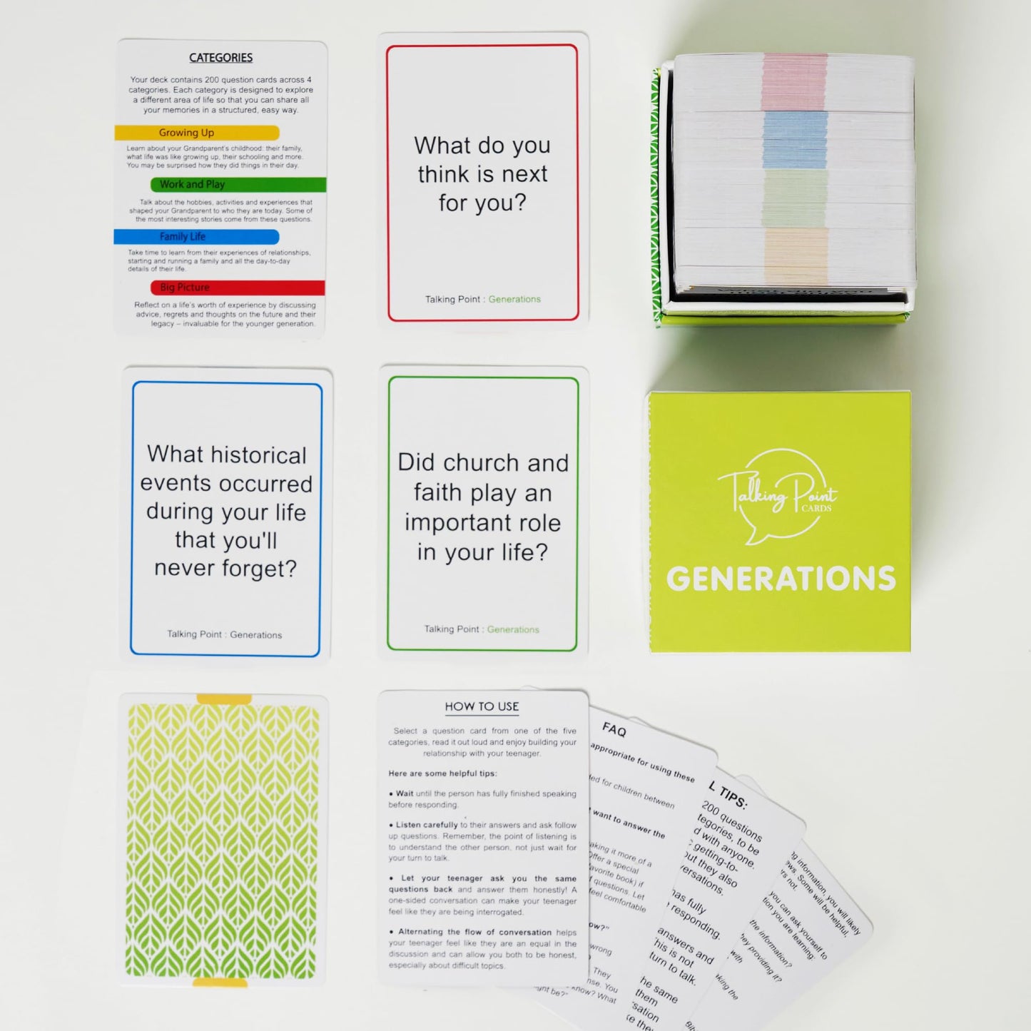 Talking Point Cards Generations Edition – 200 Deep, Fun Conversation Starters for Family Bonding