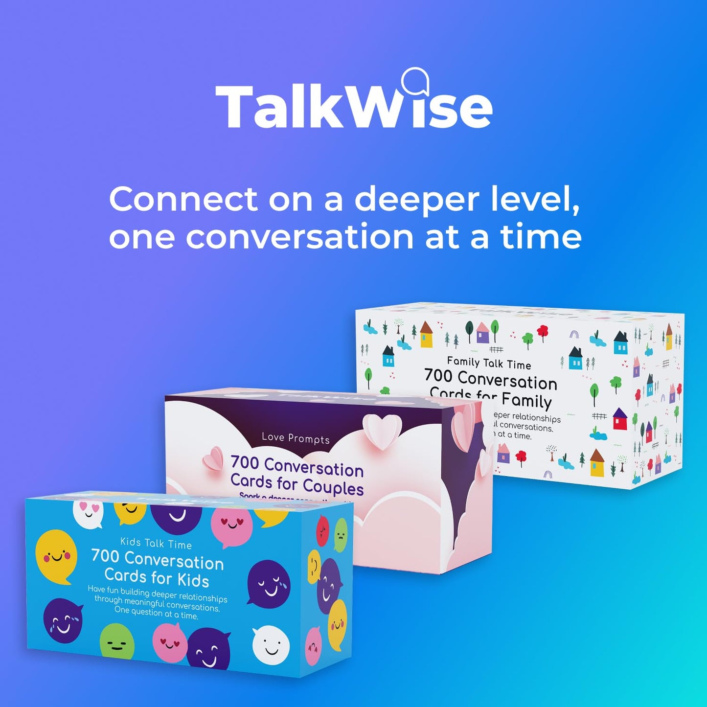 TALKWISE 700 Conversation Cards for Kids — Color-Coded 6 Topics for Family Nights