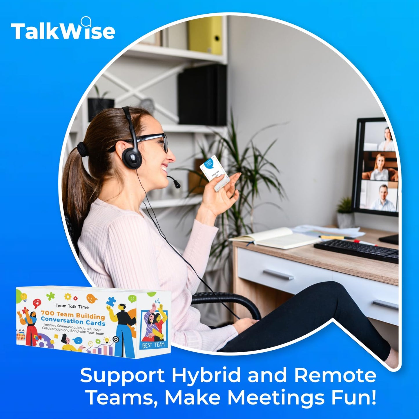 TalkWise 700 Team Building Cards for Work | Ice Breakers & Deeper Connections