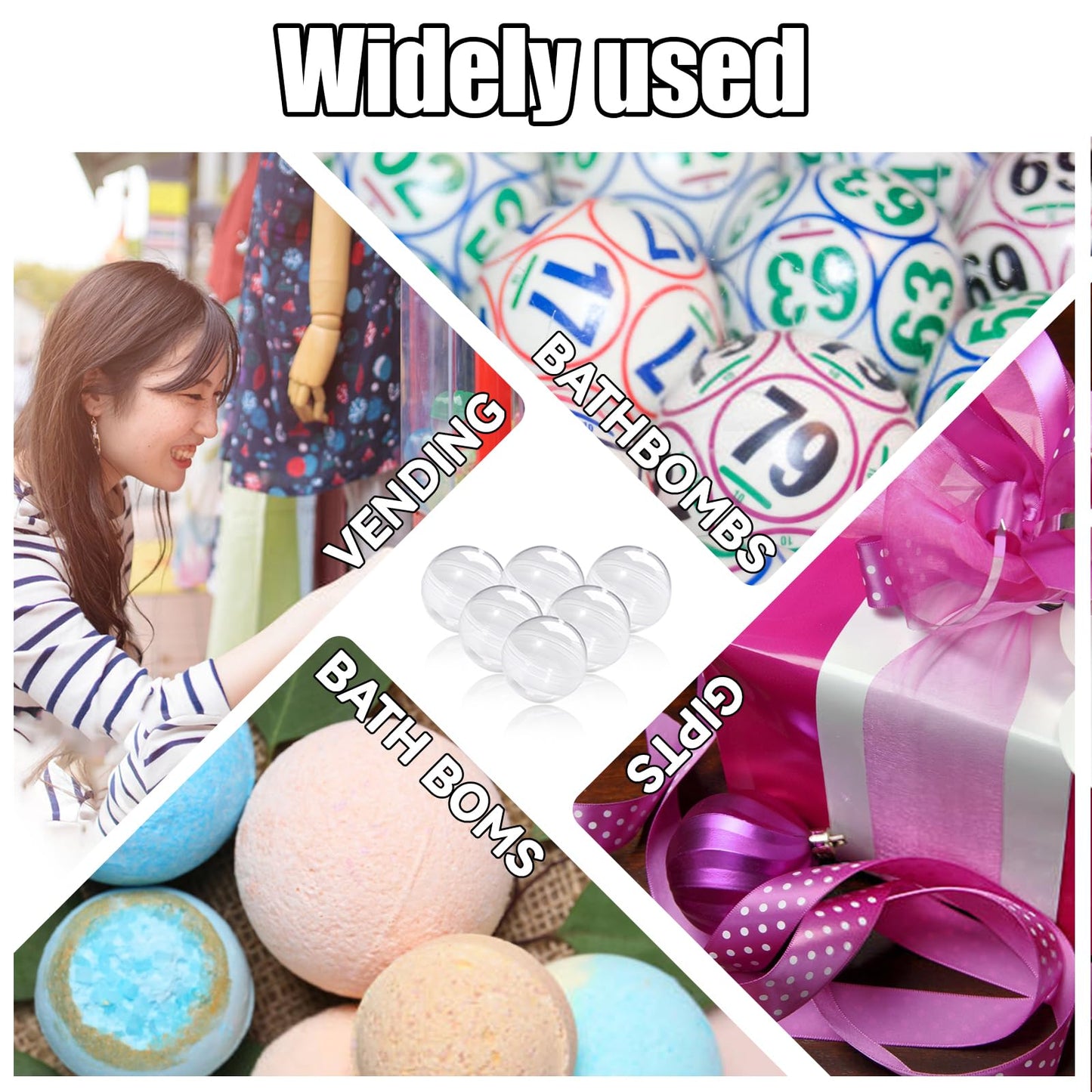 TANEMUDO 320 Pcs Gumball Capsules – 2-Inch Clear Plastic Vending Capsules