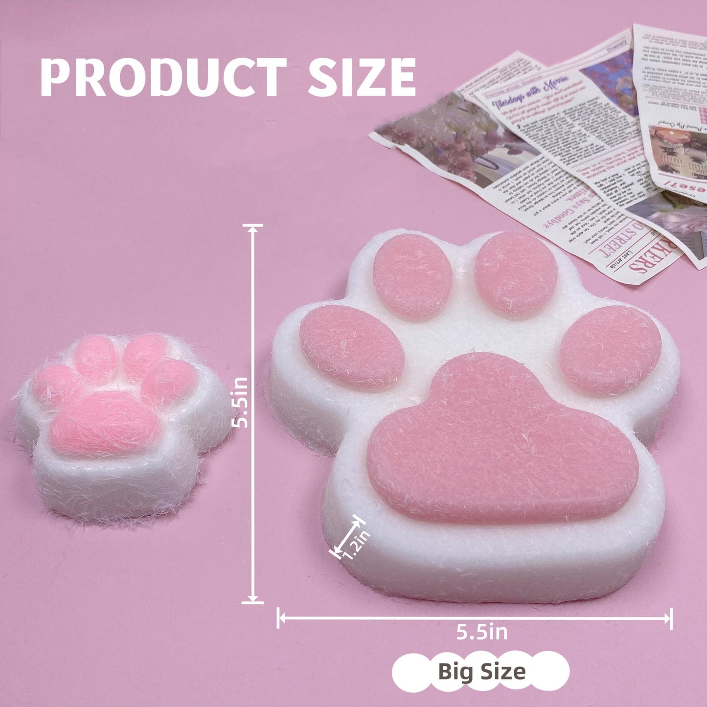 Tangcii Big Cat Paw Squishy – 5.5 Inch Soft Silicone Fidget Toy for Stress Relief