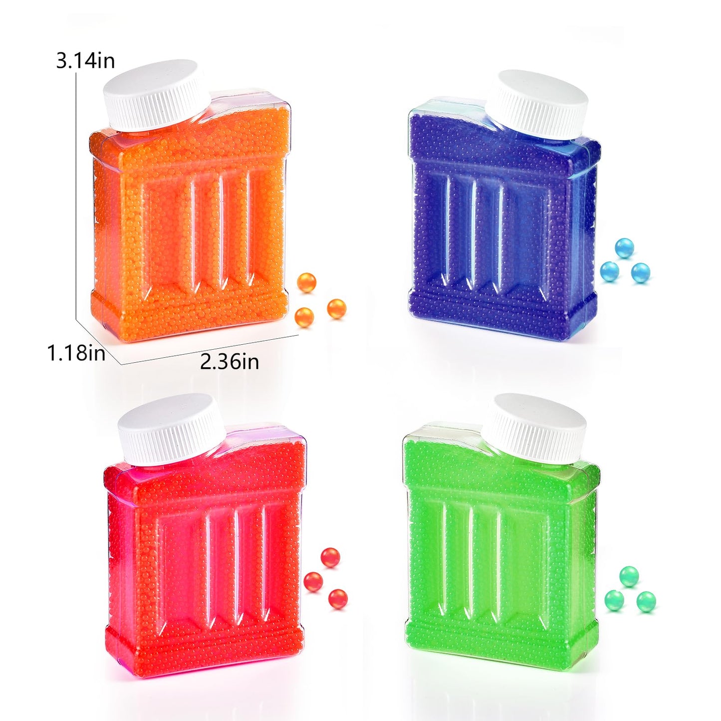TANSAR Gel Ball Blaster Ammo Splat Refill – 7-8 mm, 4 Bottles, 120,000 Pieces