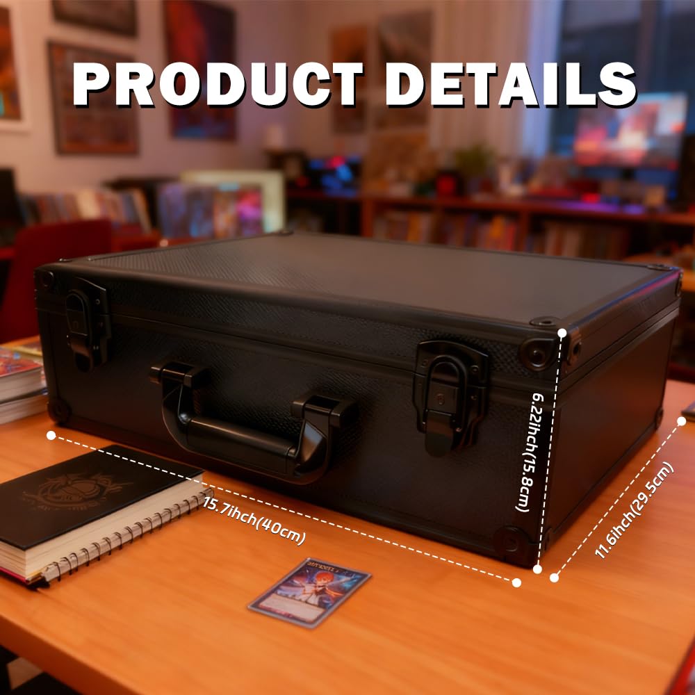 TAOPOWER Sports Card Storage Box — 3500 Card Capacity Aluminum Case for Large Card Collections