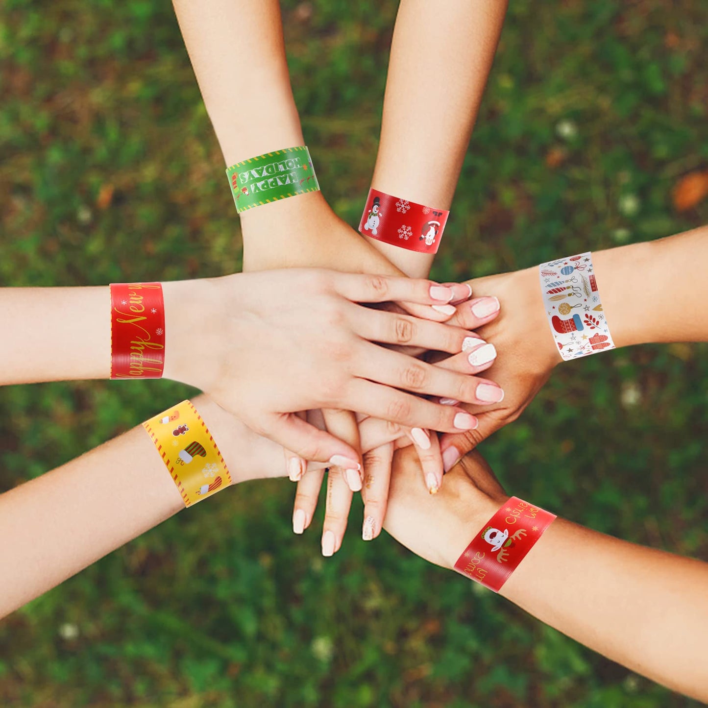 TAOVEN 48PCS Christmas Slap Bracelets – Festive Party Favors in 12 Styles