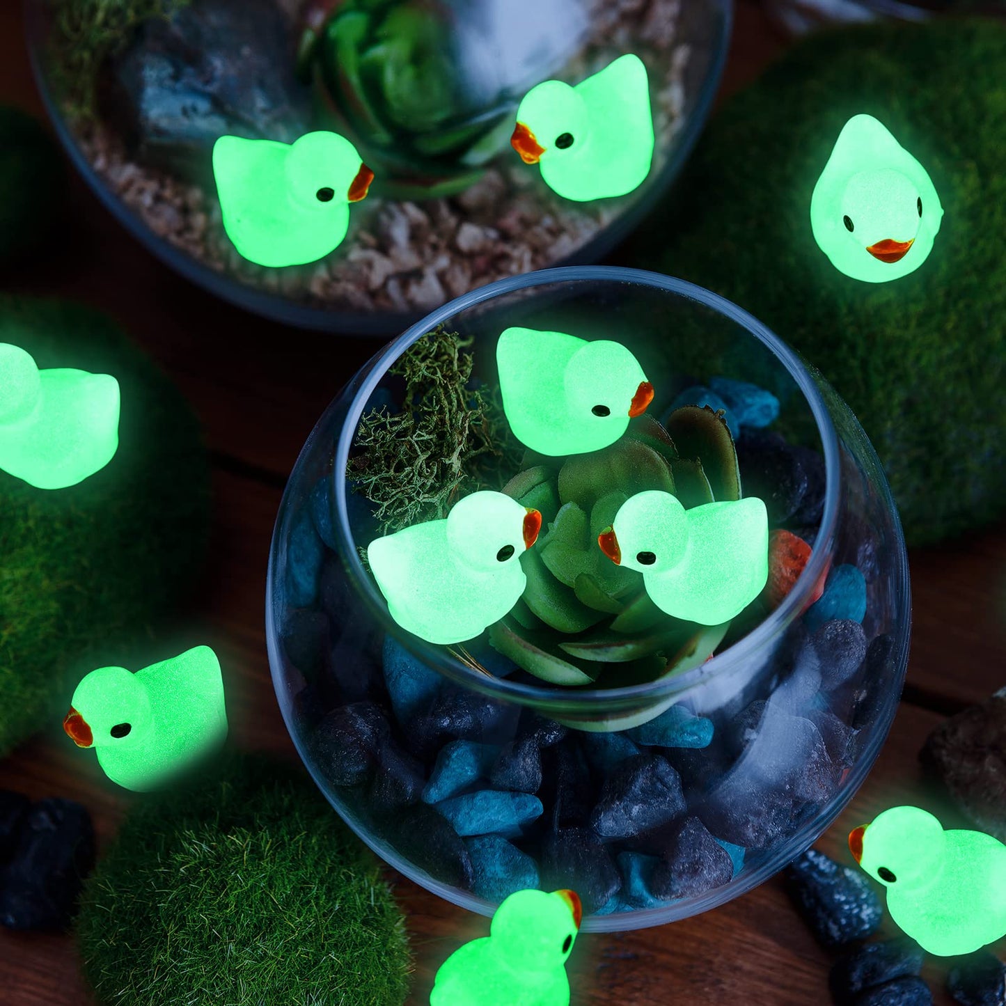 Tarpop 150 Pcs Luminous Mini Ducks – Resin Duck Figurines for Garden & DIY Decor
