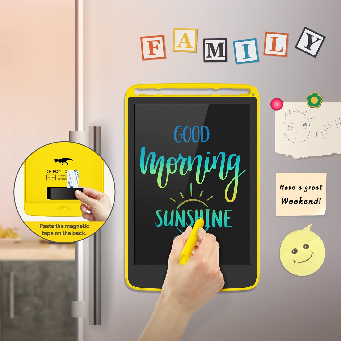 TECJOE 2 Pack LCD Writing Tablet for Kids – 8.5 Inch Colorful Doodle Boards with Magnetic Back