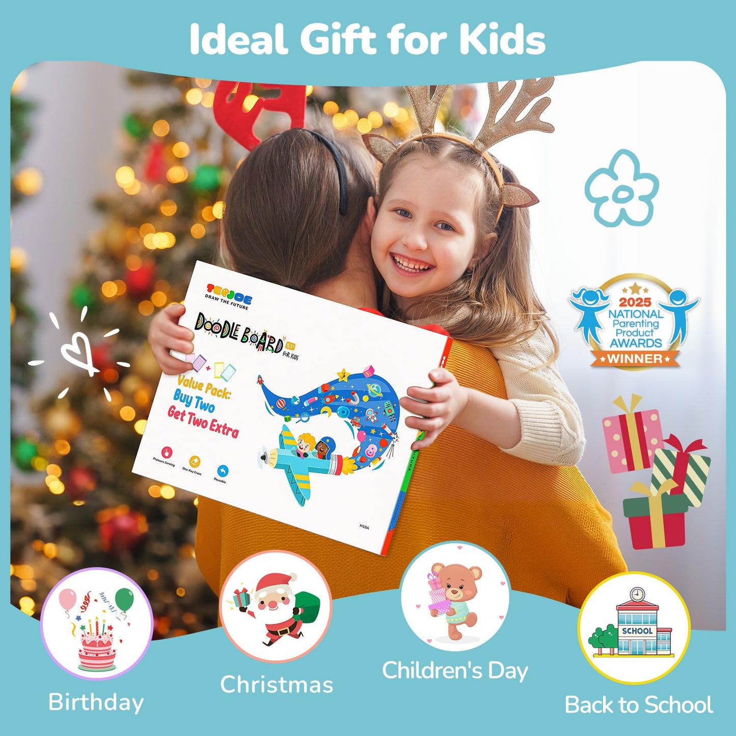 TECJOE 4 Pack LCD Writing Tablet - 8.5-Inch Colorful Doodle Boards for Kids