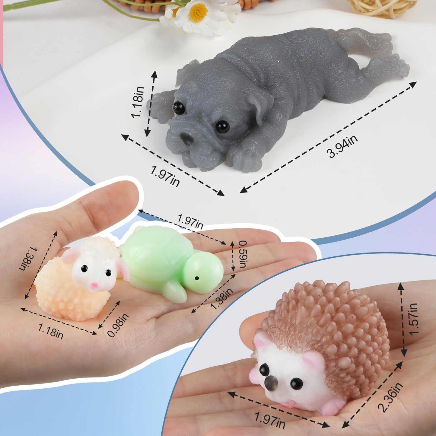 TECMIYO DIY Taba Squishy Kit with Animal Molds & 14oz Silicone Gel