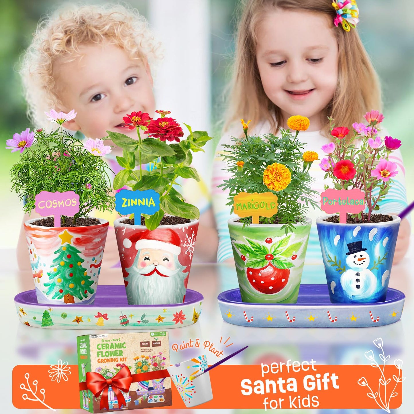 Tekoly 4-set Paint & Plant Flower Gardening Kit for Kids (Ages 5–12) – Creative Arts & Gardening Gift