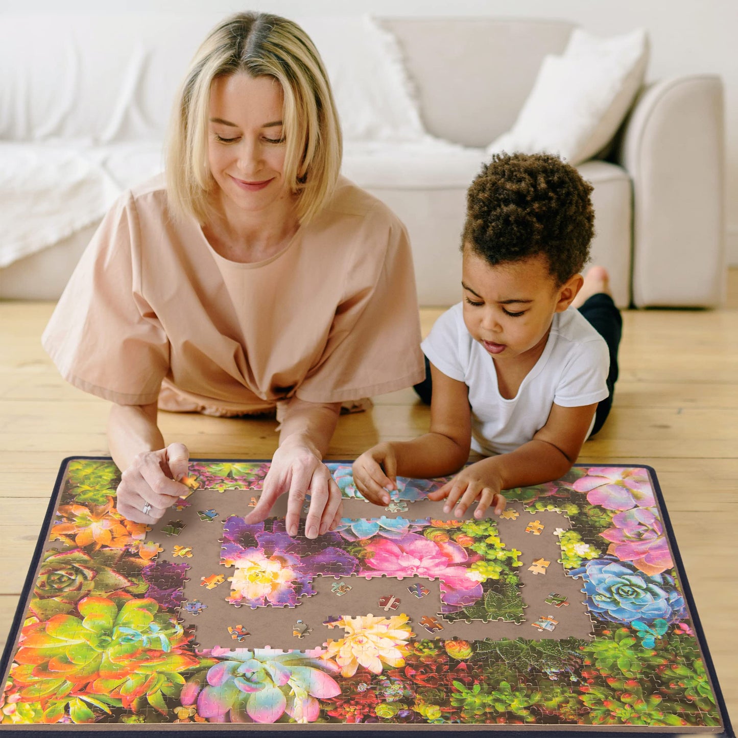Tektalk Portable Puzzle Mat for Storage - Non-Slip Surface, Up to 1000 Pieces