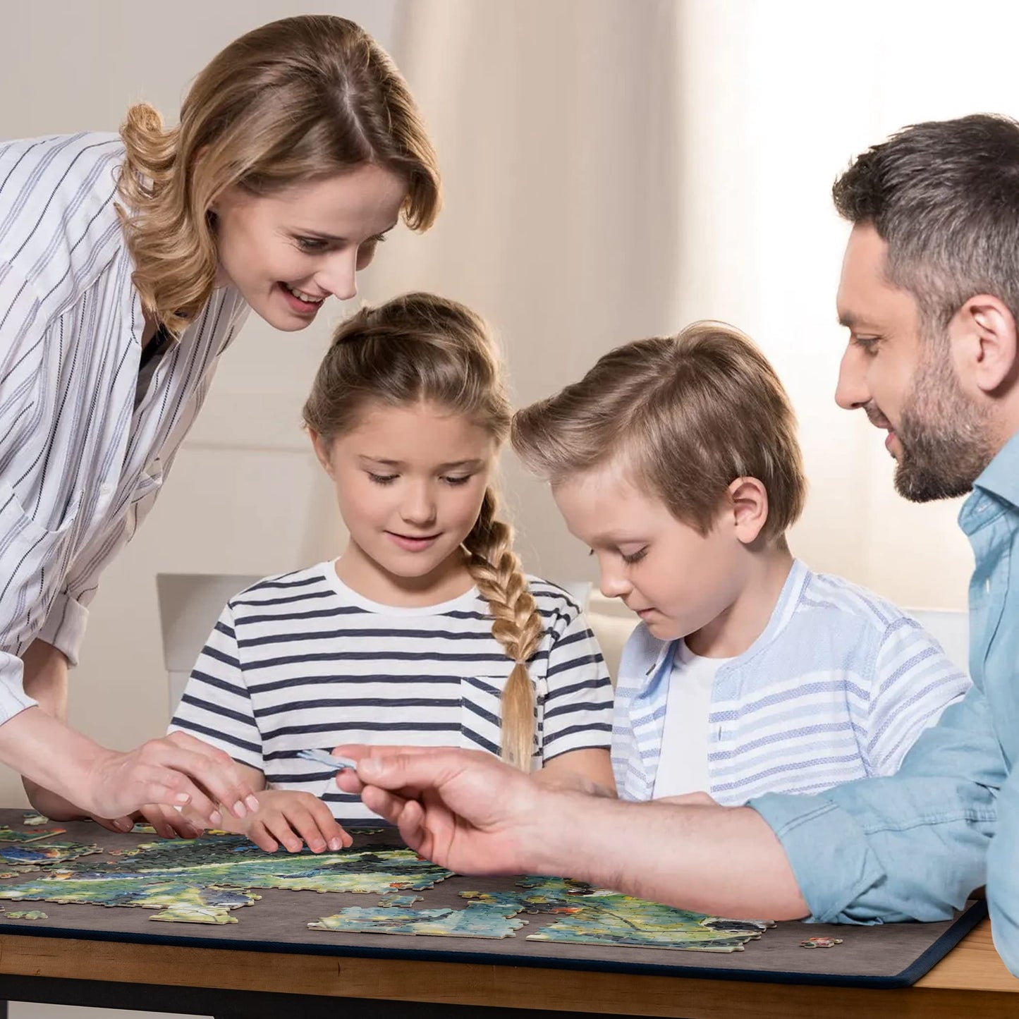 Tektalk Portable Puzzle Mat for Storage, Non-Slip Surface (Gray, Up to 1500 Pieces)