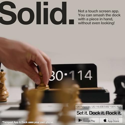 Tempest Non-Tournament Chess Clock – Phone-Dock Hybrid Timer with App Included