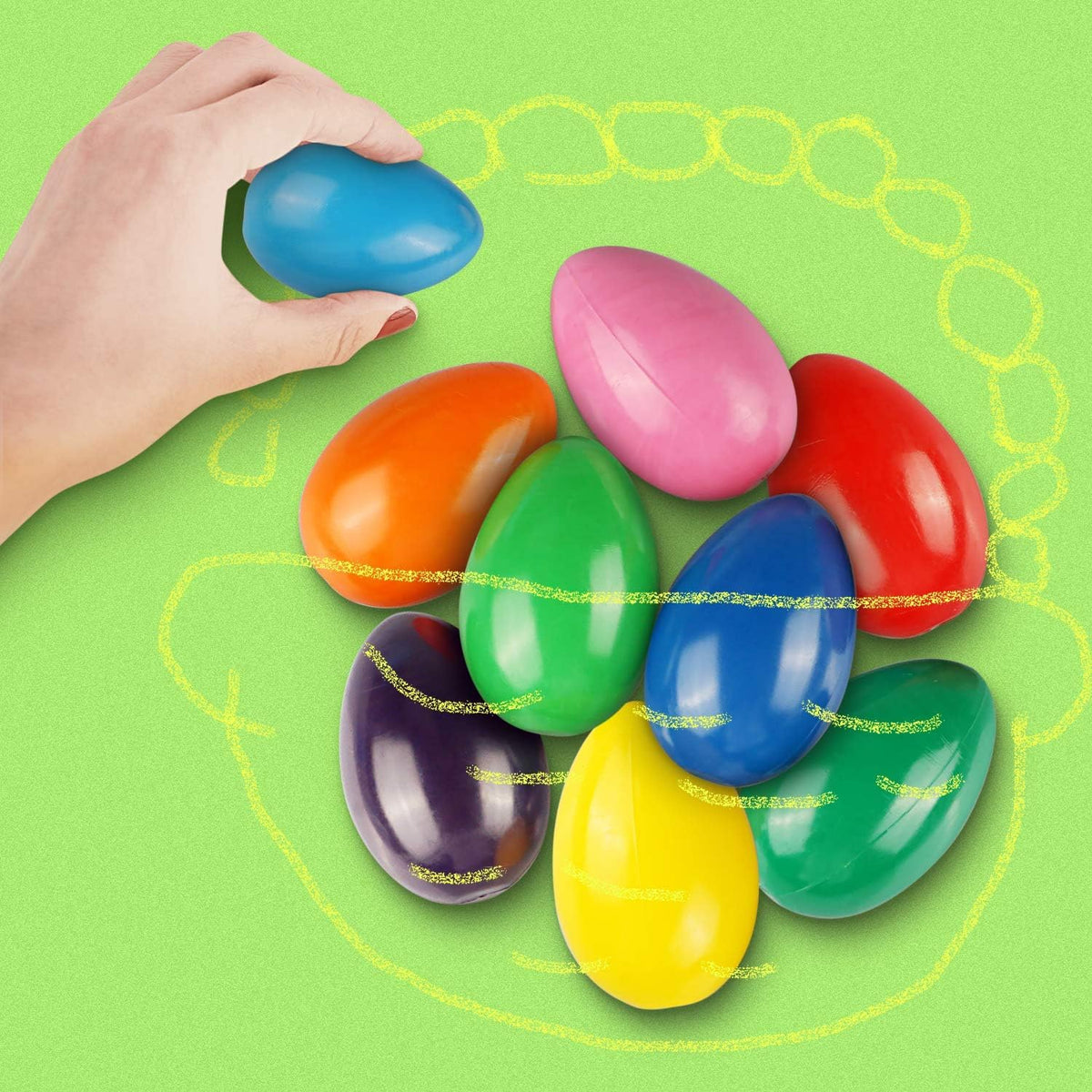 Tencoz 9 Colors Egg Crayons for Toddlers — Easy-Grip, Washable, Drop-Resistant Art Supplies