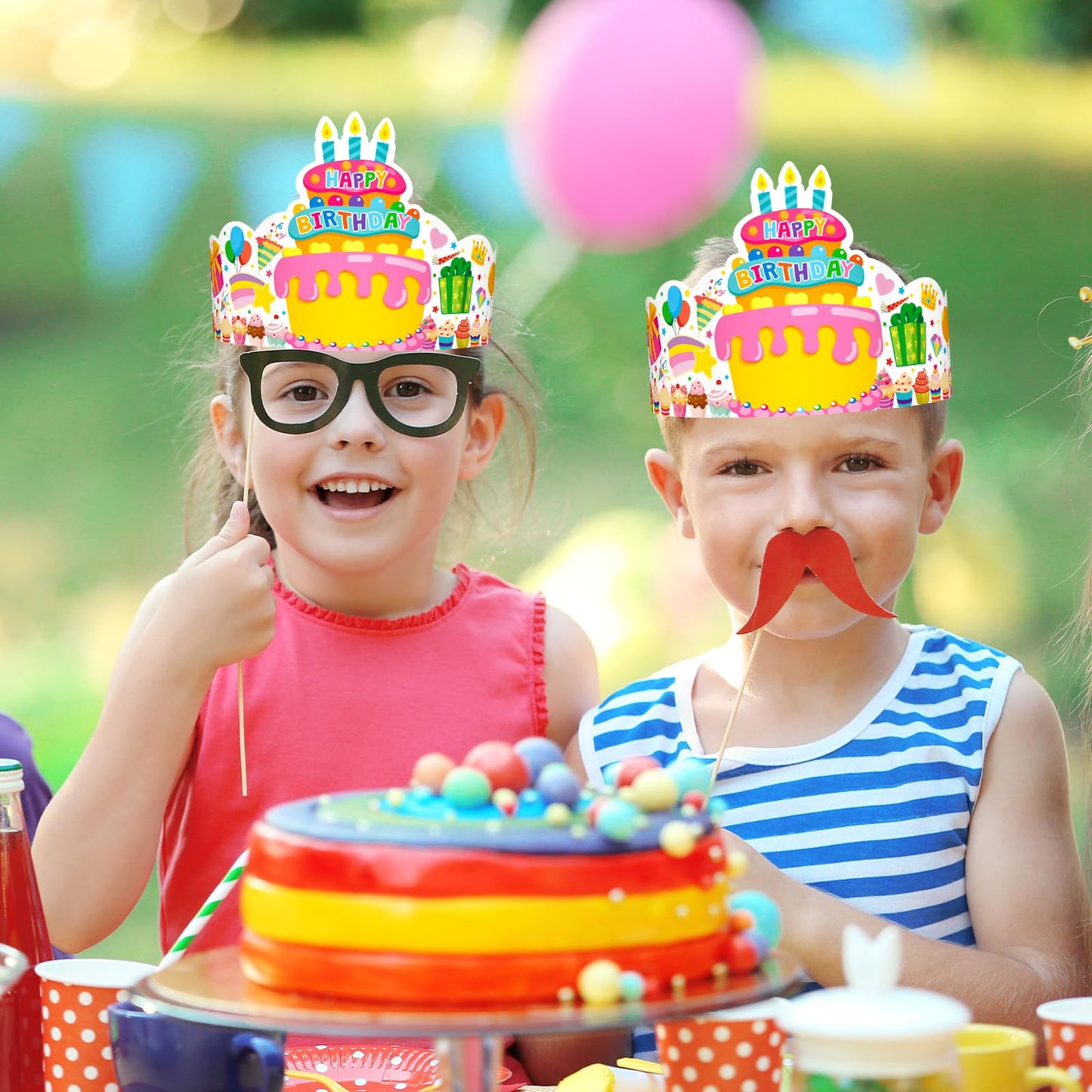 TENDFINE 36 Pack Birthday Crowns for Kids – Colorful Paper Party Hats for Classroom & Parties