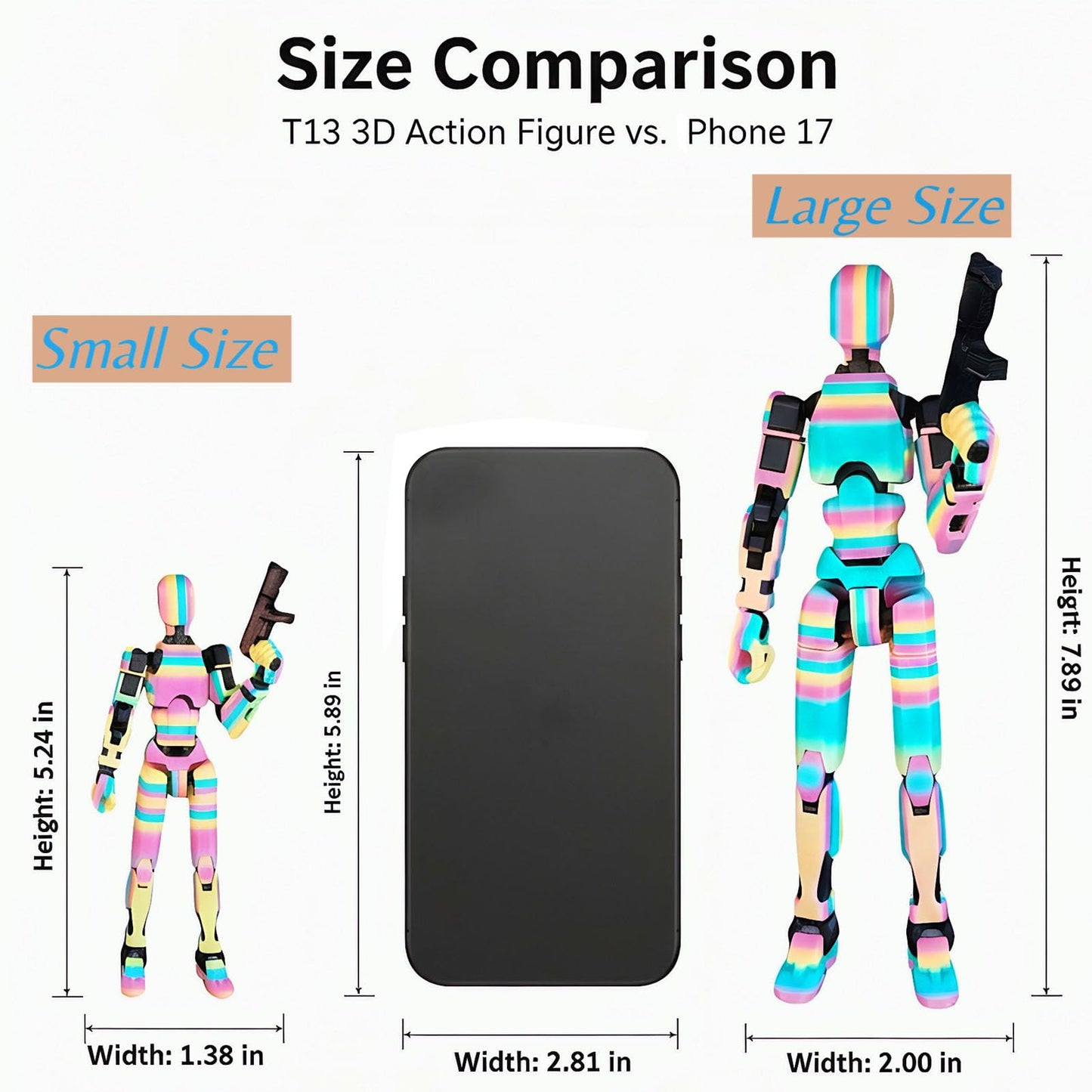 Teoboeys 7.8-inch T13 3D Action Figure with Titan Nova 13 Robo 13 – Fully Articulated, Weapons Set
