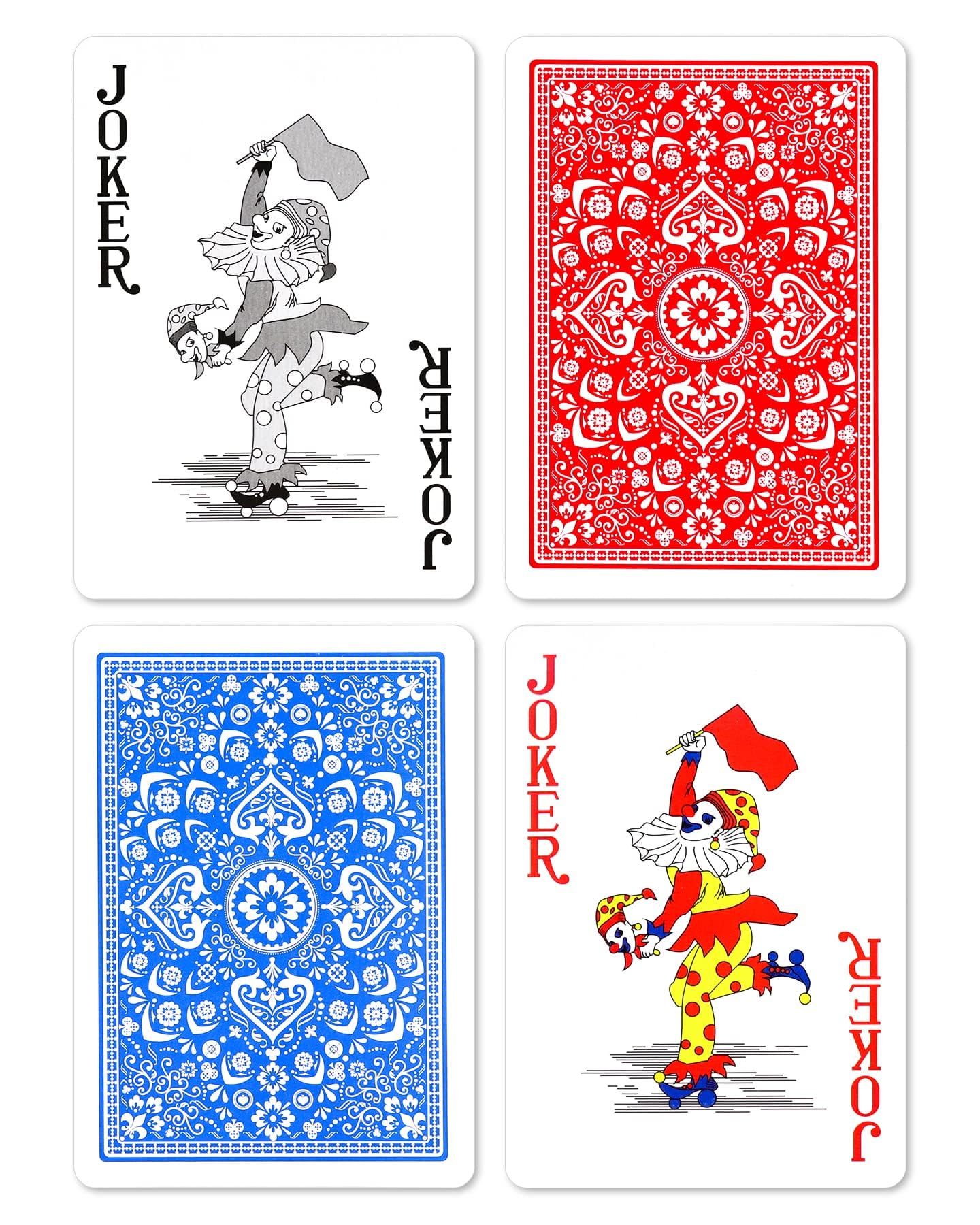 Teskyer 2 Pack Large Print Playing Cards – Large Index, Poker Size, Linen Finish