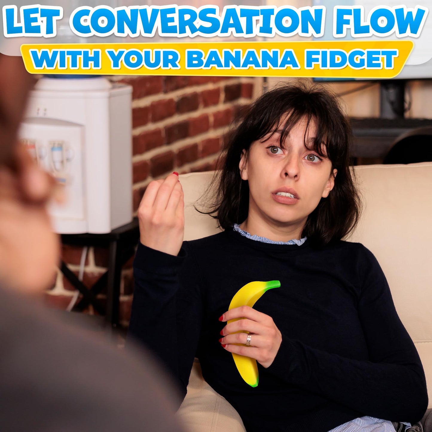 Tesorrio Fake Banana Stress Relief Fidget – 6.7 x 1.4 in PU Foam Desk Accessory