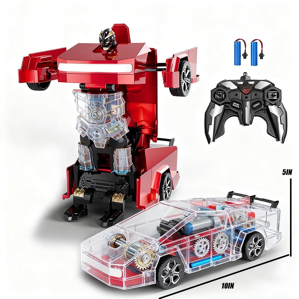 Tetesese Robot Toy Transforming RC Car – Cyber Style Truck, 360° Rotation, All-Terrain 1/24