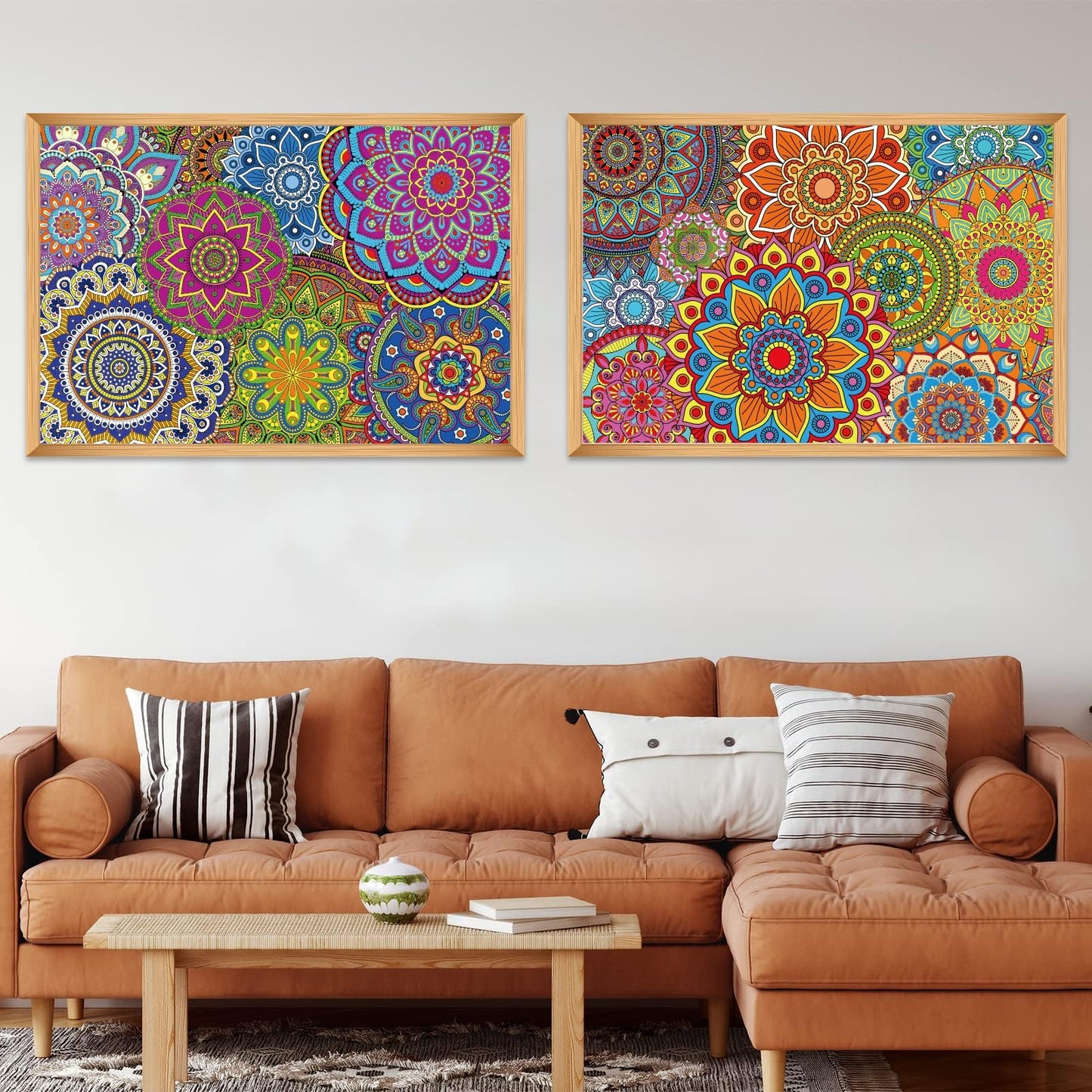 Tevxj 2-Pack Giant Mandala Coloring Posters – 39 x 26 Inches Jumbo Coloring Pages for Kids, Teens & Adults