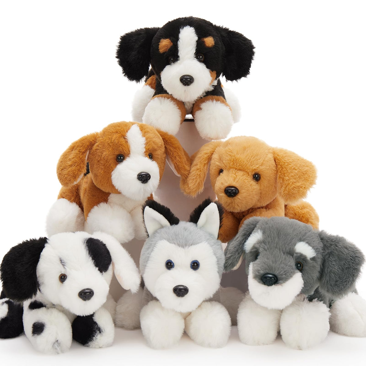 Tezituor 6 Pcs Plush Puppy Set – 11-inch Stuffed Animals for Kids & Parties