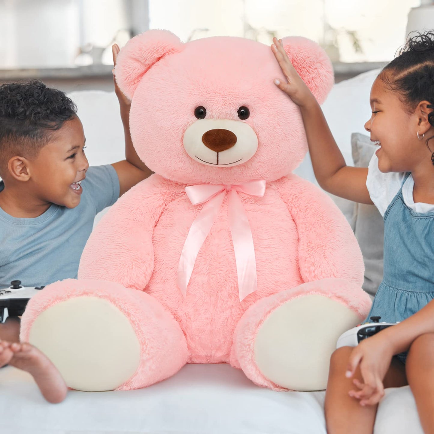 Tezituor Pink Valentines Teddy Bear – 40-Inch Giant Plush Plush Toy for Hugs, Gifts, and Decor