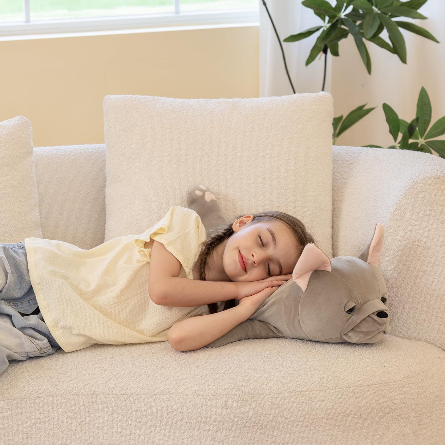 Tezituor 2.5lb Plush French Bulldog Pillow – 30-Inch Hugging Cushion