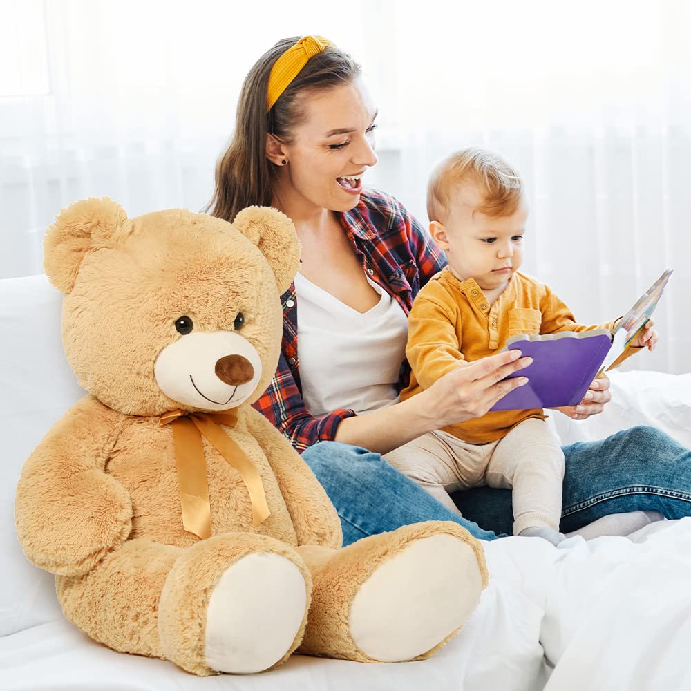 Tezituor 40in Giant Teddy Bear Plush – Large Brown Stuffed Animal for All Ages
