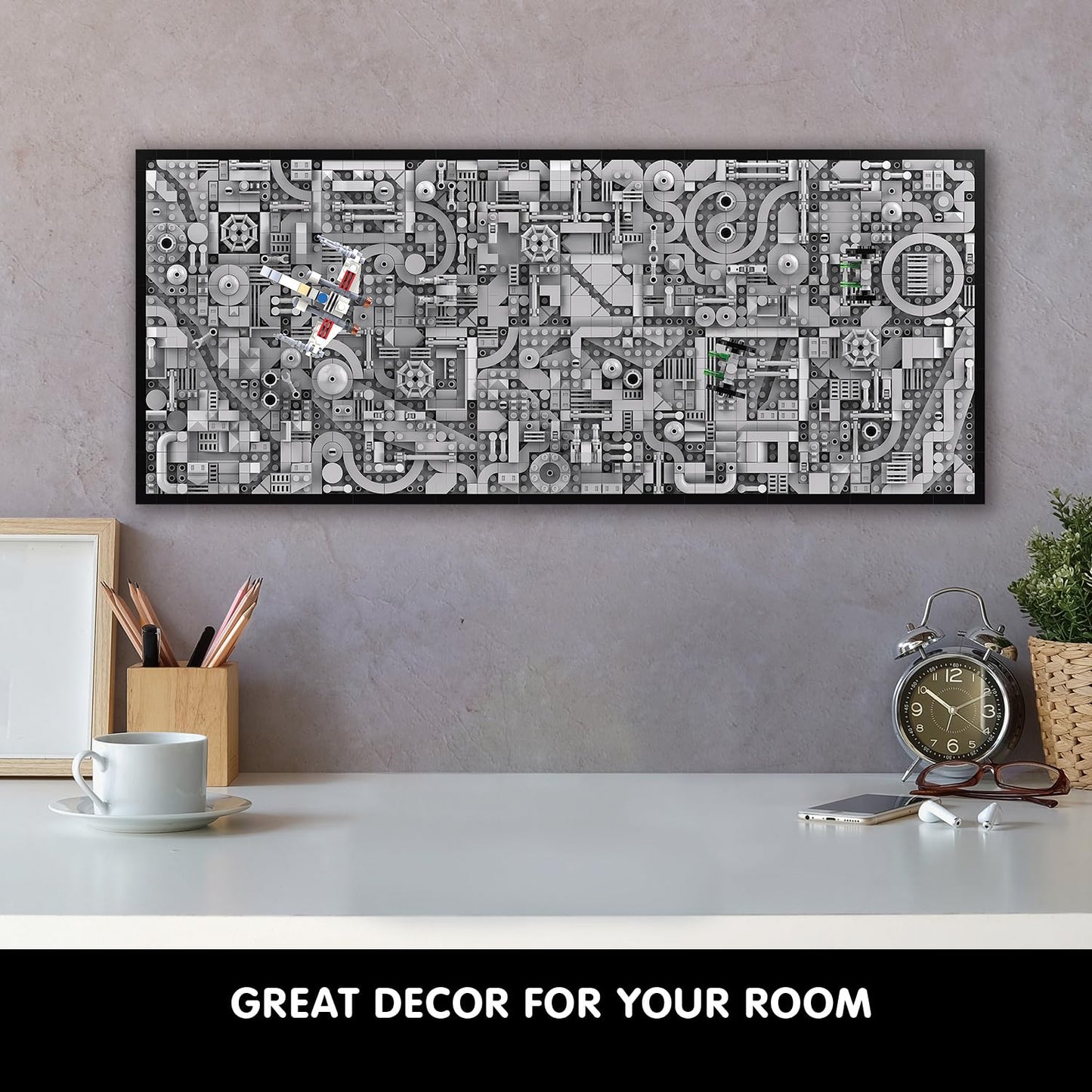 TG BLOCKS Star Trench 3D Wars Run Wall Art Craft Kit — Framed Micro Brick Scene for Teens & Adults