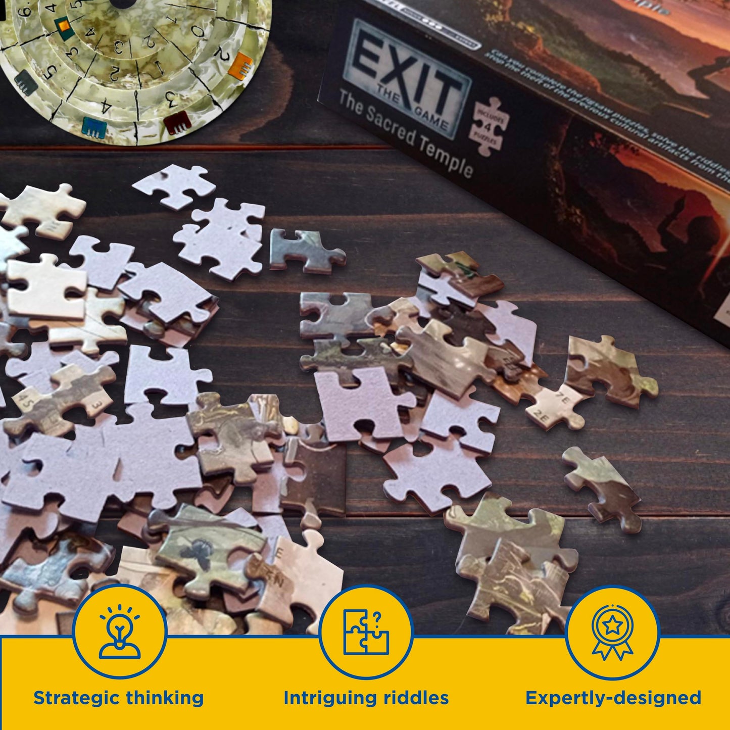 Exit: The Sacred Temple (With Jigsaw Puzzles) | Thames & Kosmos – Family Escape Room Game