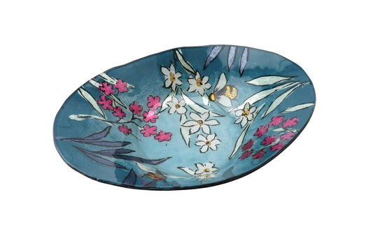 The Beekeeper Glass Large Oval Bowl in Gift Box