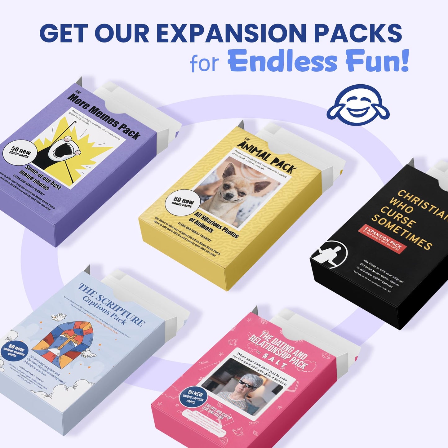 The Christian Meme Game – Clean Family Bible Card Game (75 Memes, 360 Captions)