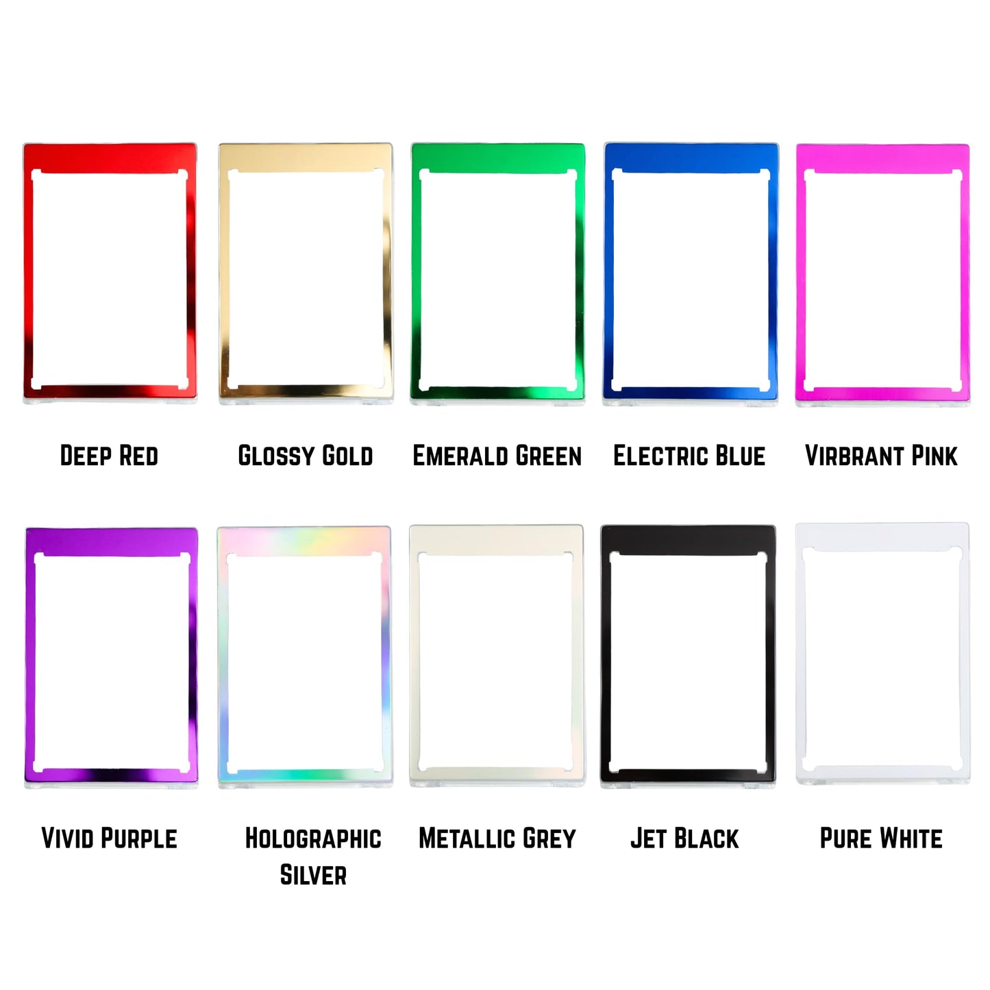 The Collector's Hubs 10CT Magnetic Card Holder – 35pt One-Touch Case, UV-Protected, Diamond Edge, Gold Magnet, 10-Color Pack