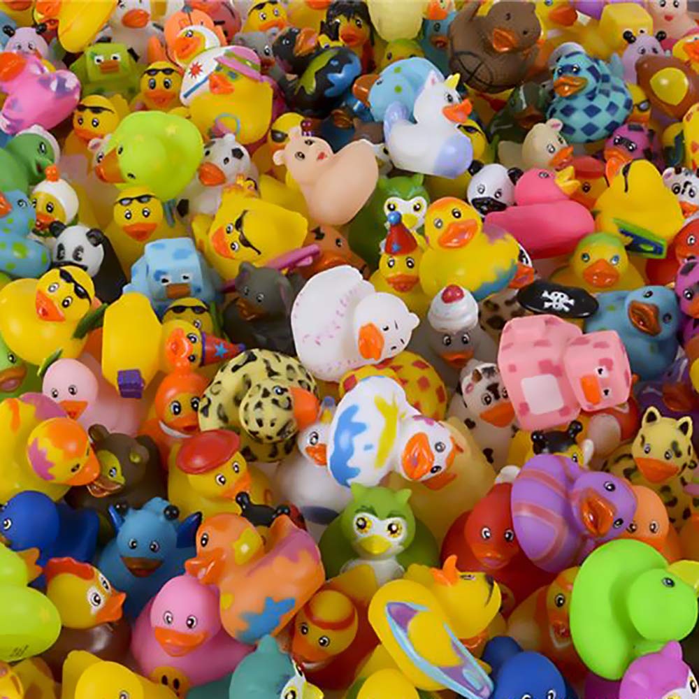 The Dreidel Company Rubber Duckies – 10-Pack, 2-Inch Assorted Bath Toys for Kids