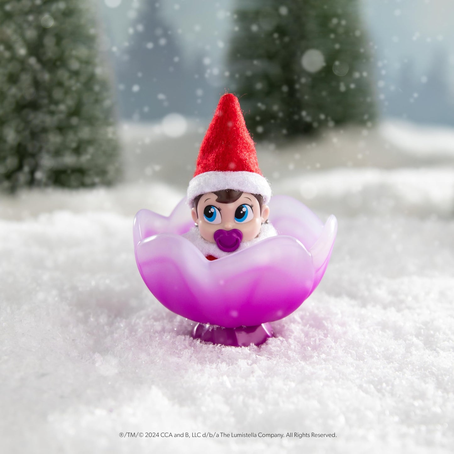 The Elf on the Shelf Frost Pips Mini Blooms Elf Baby Girl with Blue Eyes – Frost Flower Cradle Included