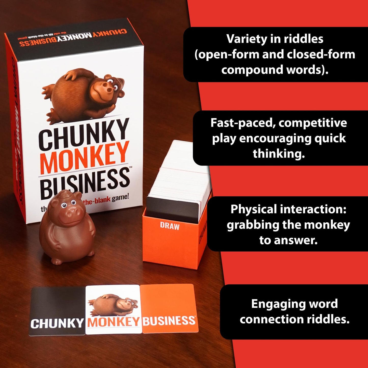 Chunky Monkey Business — Fun Fill-in-the-Blank Word Guessing Party Game by The Good Game Company