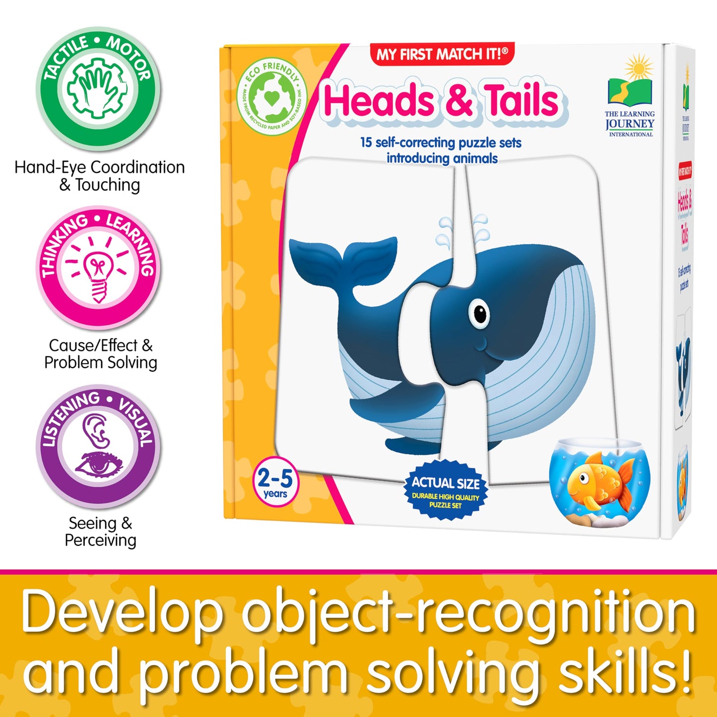 The Learning Journey: My First Match It! Head and Tails – 15 Self-Correcting Animal Puzzles