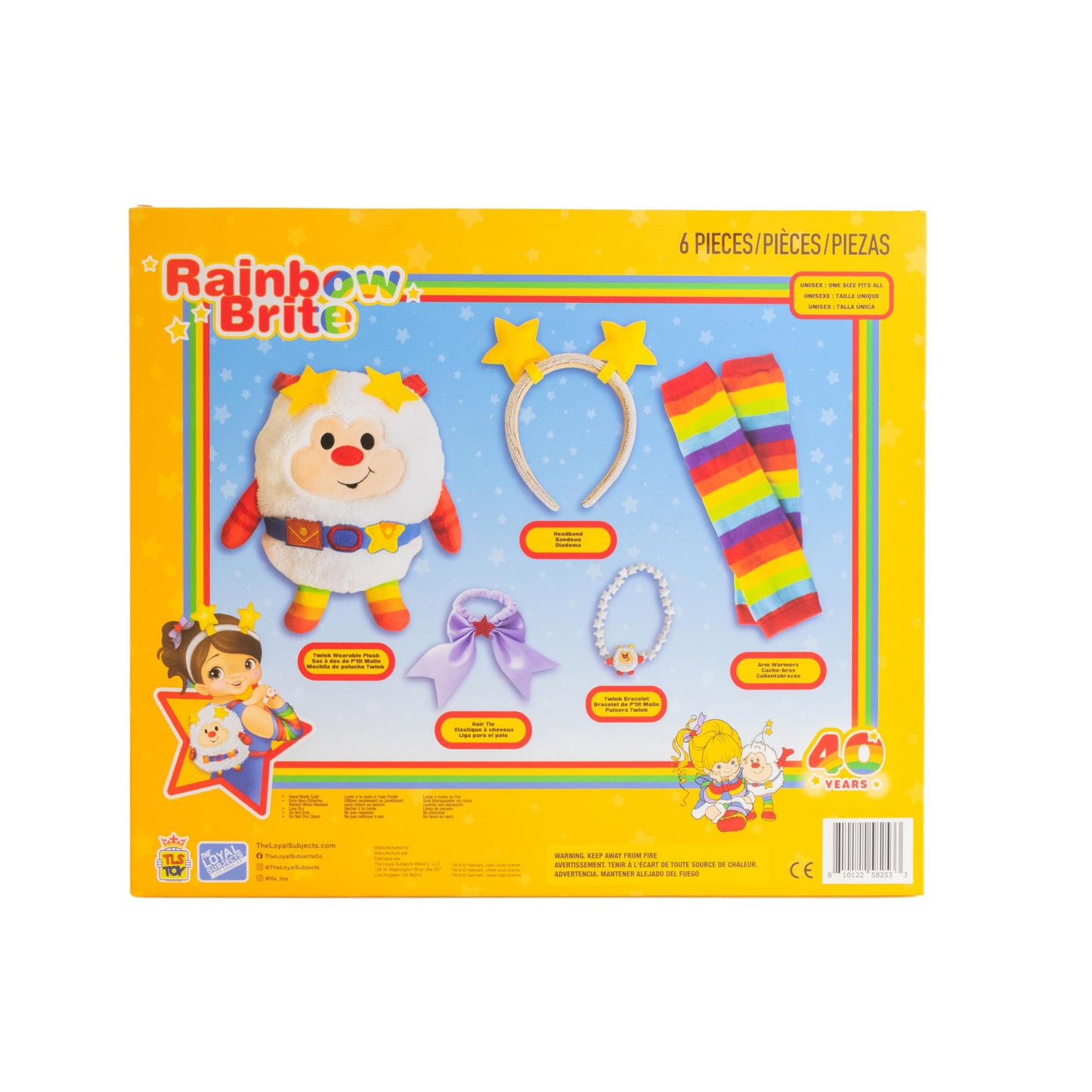 The Loyal Subjects Rainbow Brite Twink Dress Up Set – Plush Backpack, Star Headband & Rainbow Arm Warmers