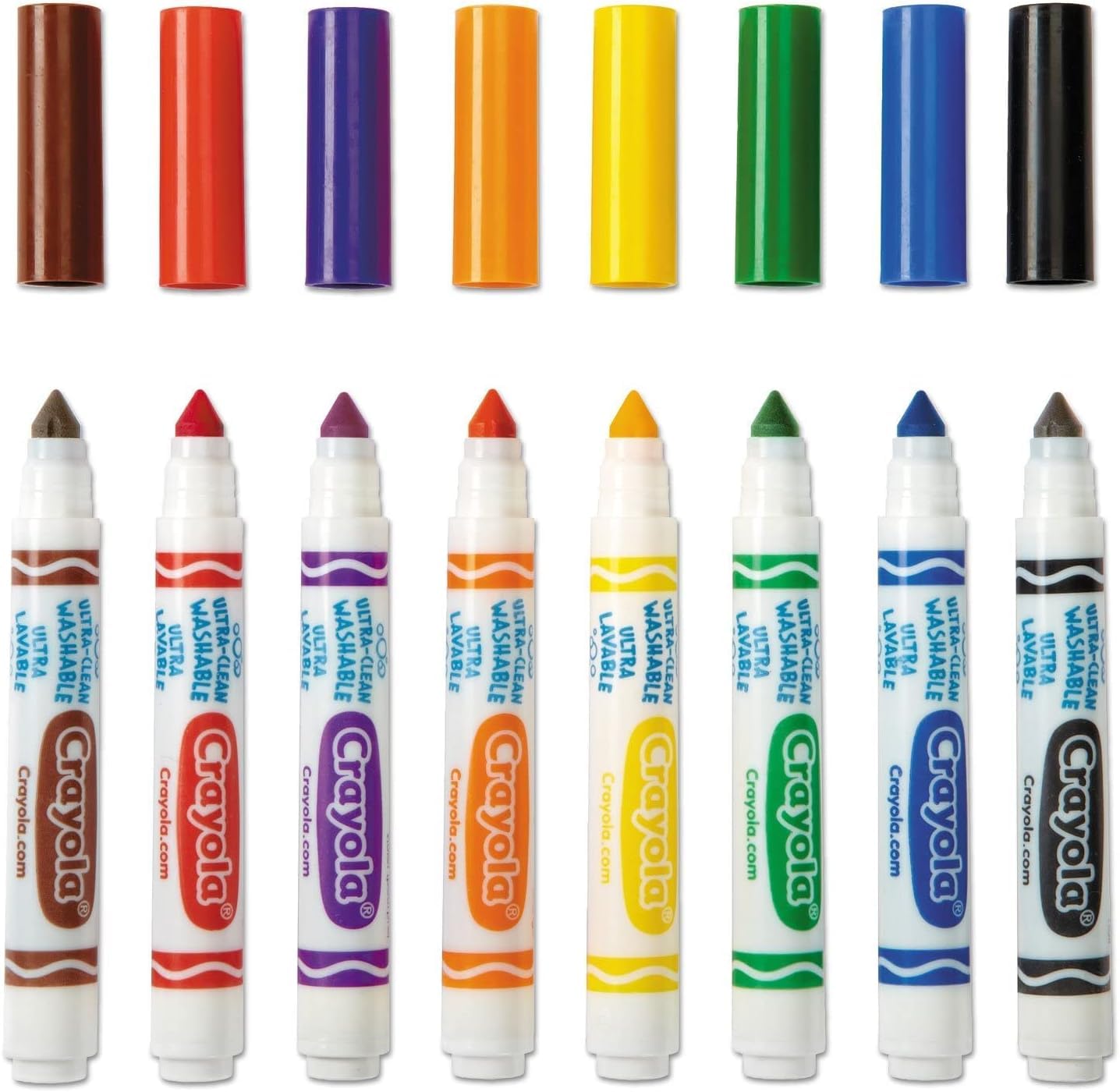 The Mega Deals Kids Markers — Washable 8-Count with Stencils