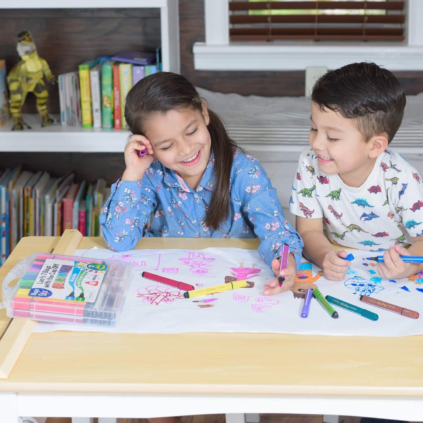The Pencil Grip Magic Tri Stix – 48 Markers (36 Rainbow + 12 Global Skin Tones) Non-Toxic & Washable