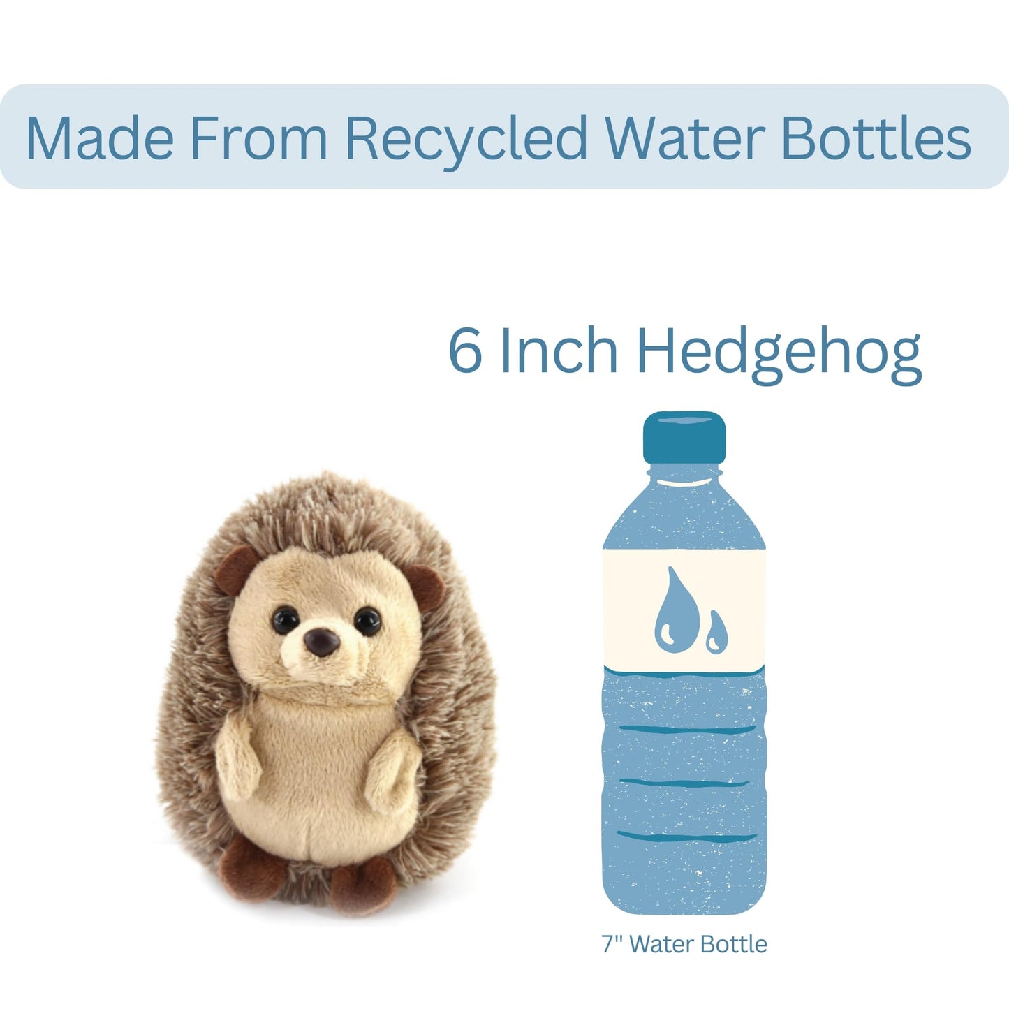The Petting Zoo Hedgehog Plush Toy — 6-Inch Hedgehog Stuffed Animal, Eco-Friendly Gift